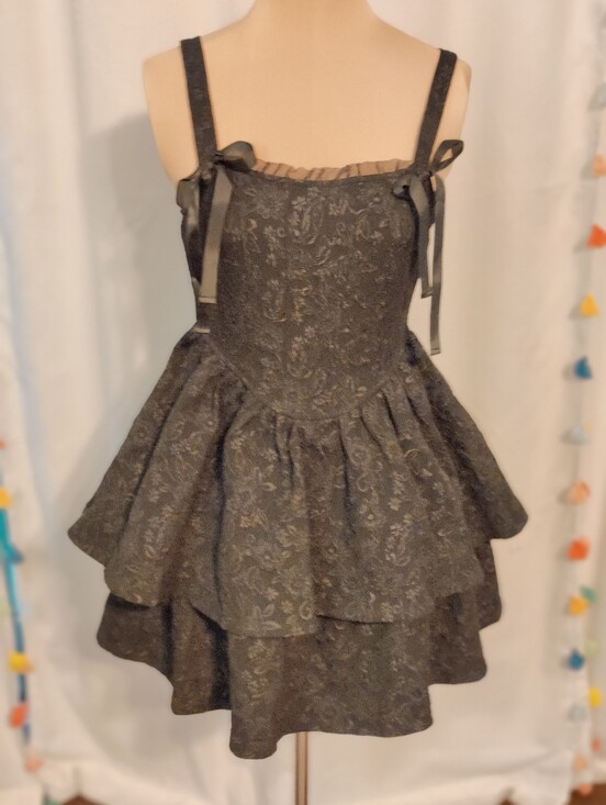 Trixxi Dresses & Skirts - Trixxi modern Whimsygoth Flouncy Burlesque Lace Ribbon dark Romance Mini Dress S